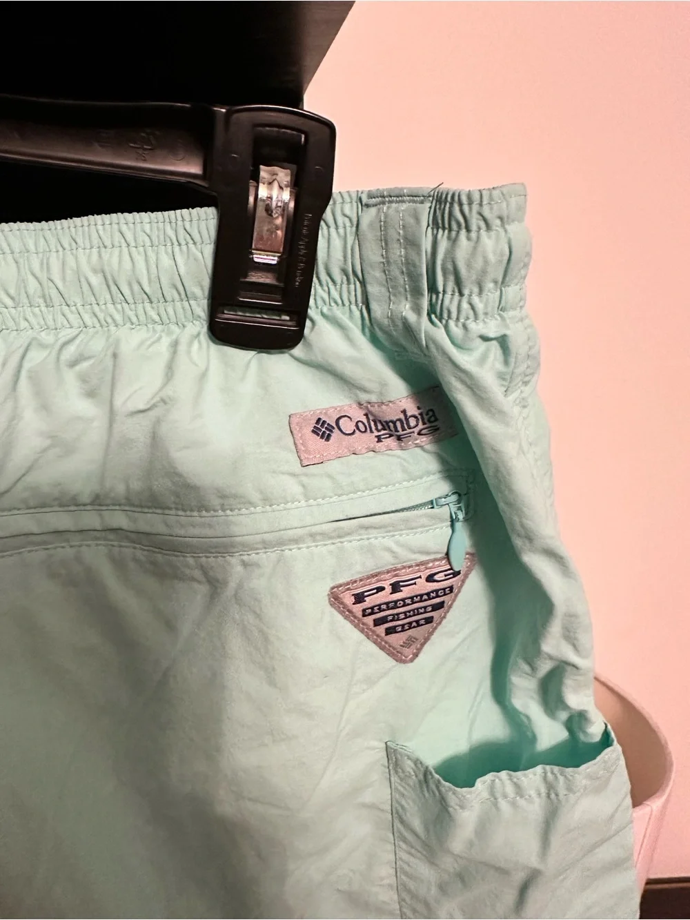 Men's Mint Green Swim Trunks with Elastic Waist